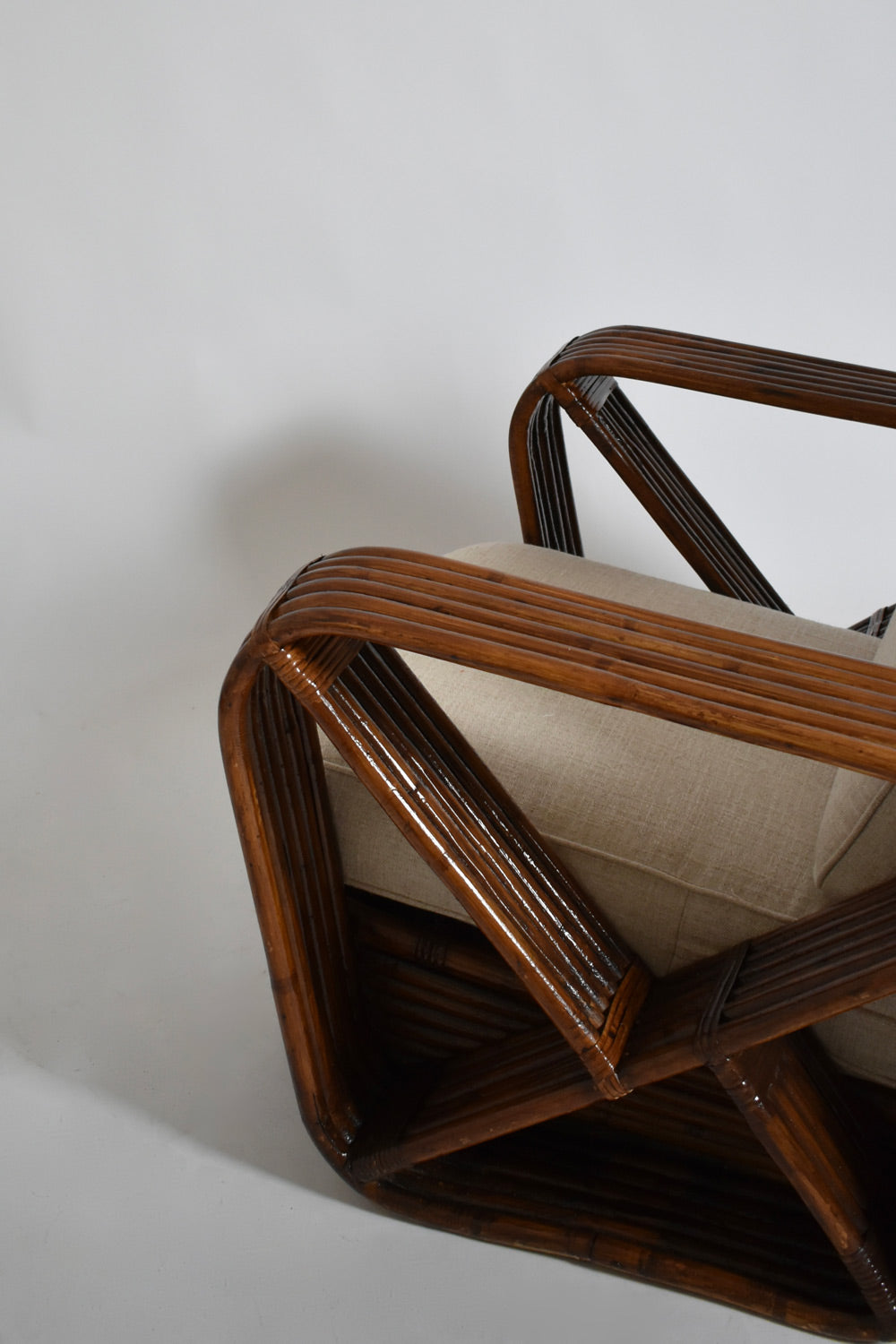 Rattan armchair, 1940s.
