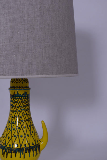 Aldo Londi yellow horns ceramic lamp.