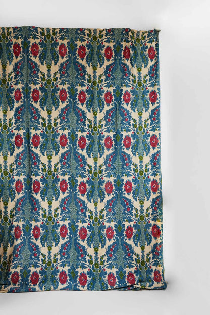 Boussac three floral pattern curtains, 1950s.