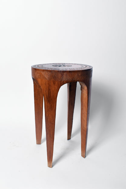 Pair of folk art wooden stools, 1950s.