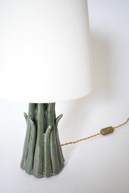 "Pico" 25cm green ceramic lamp, Barracuda edition.