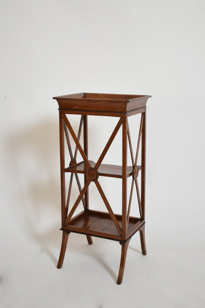 Pair of neoclassical mahogany bedside tables, 1960s.