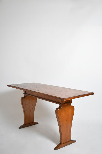 Neoclassical oak console table, 1950s.