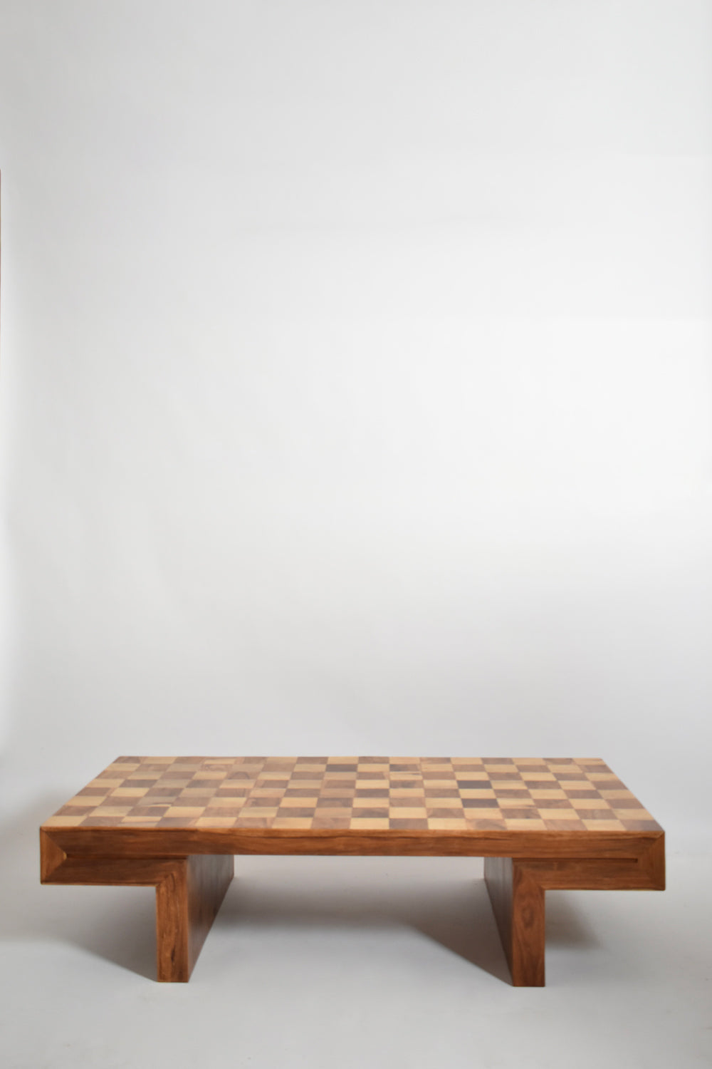 Chessboard wooden coffee table, 1960s.