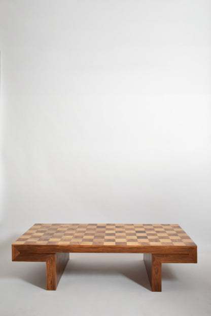Chessboard wooden coffee table, 1960s.