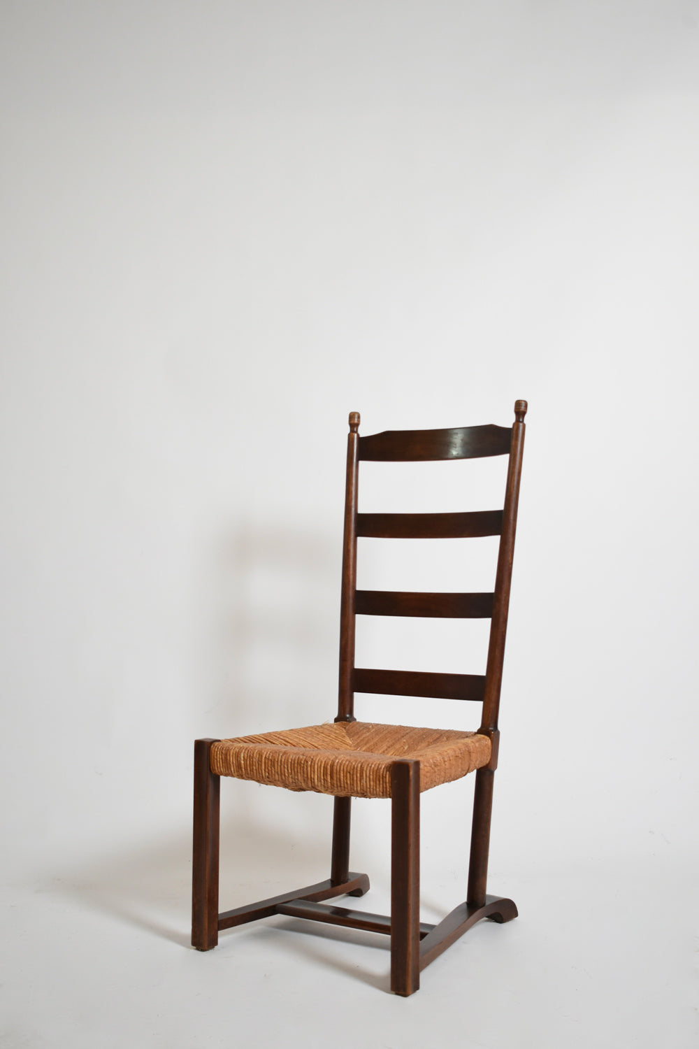 Wood and straw low chair, 1950s.