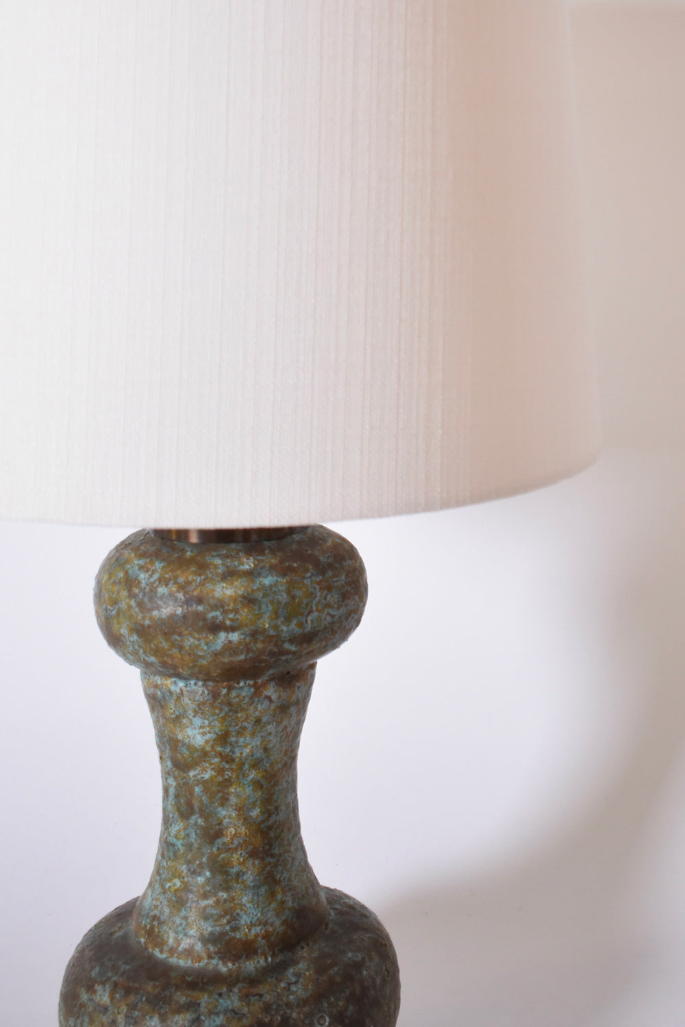 Green turquoise ceramic bilobed lamp, 1960s.