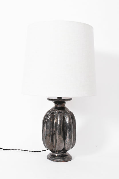 "Villandry" 33cm anthracite ceramic lamp, Barracuda Edition.