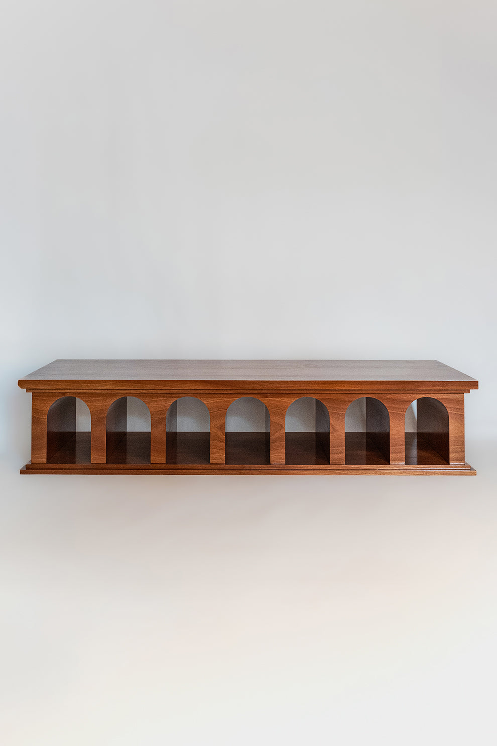 "Athens" mahogany rectangular coffee table, Barracuda edition.