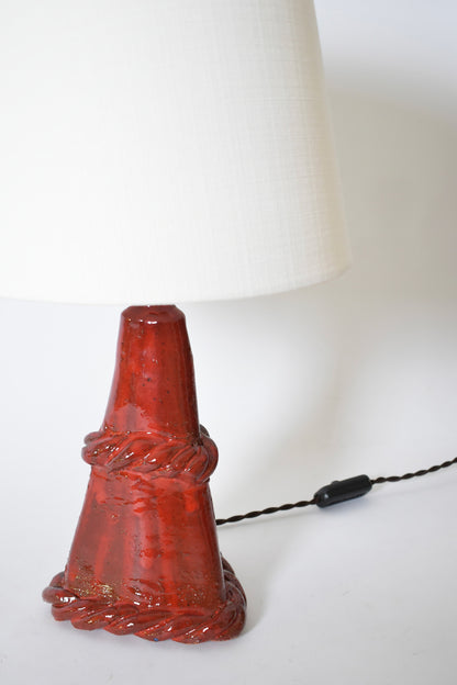 "Arrabida" rope 25cm red table lamp, Barracuda Edition.