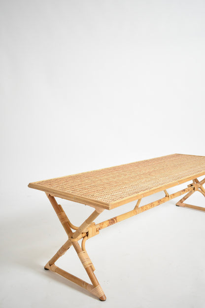 "Arrabida" 140cm natural rattan coffee table, Barracuda Edition.