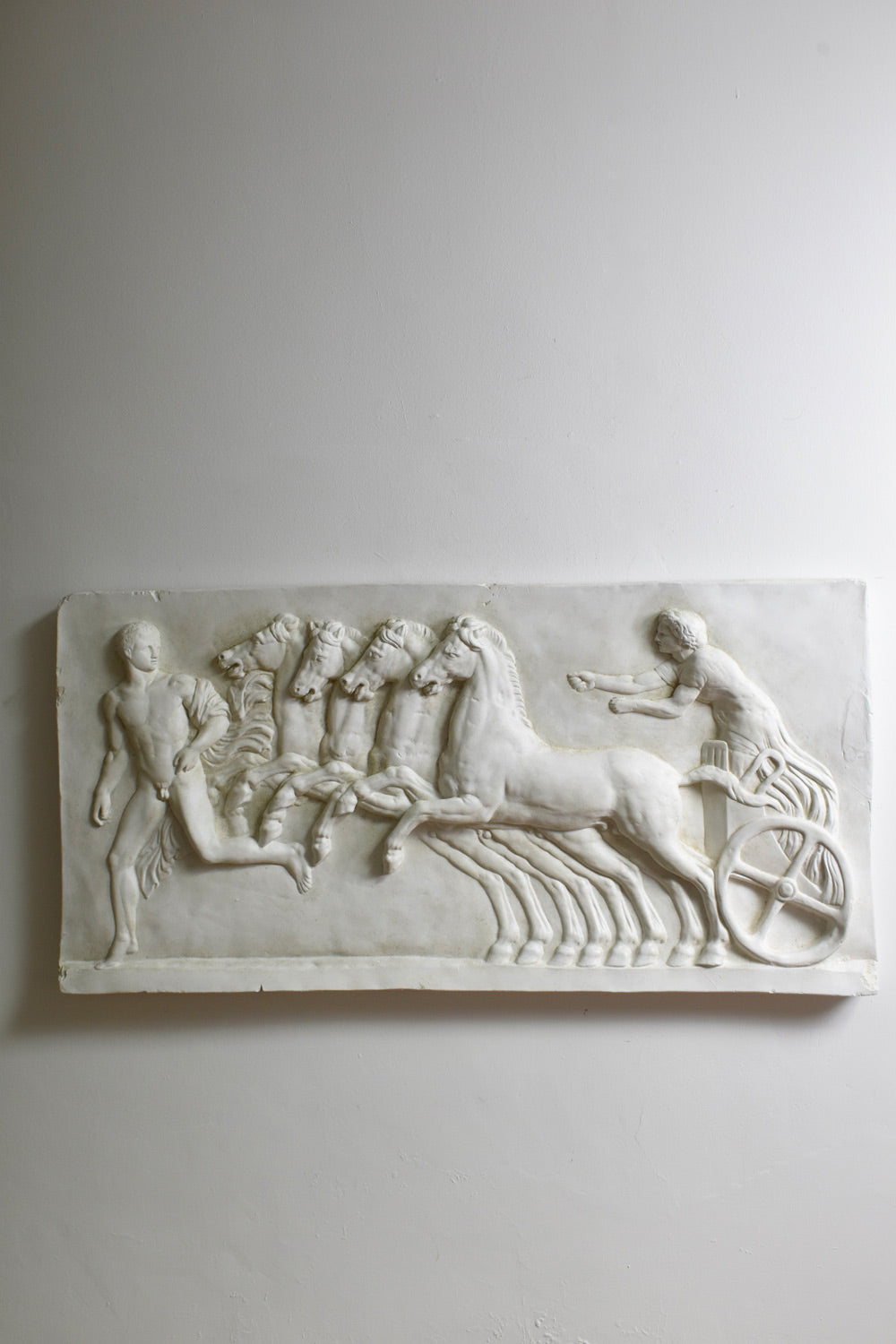 Neoclassical plaster four horses and a carriage
