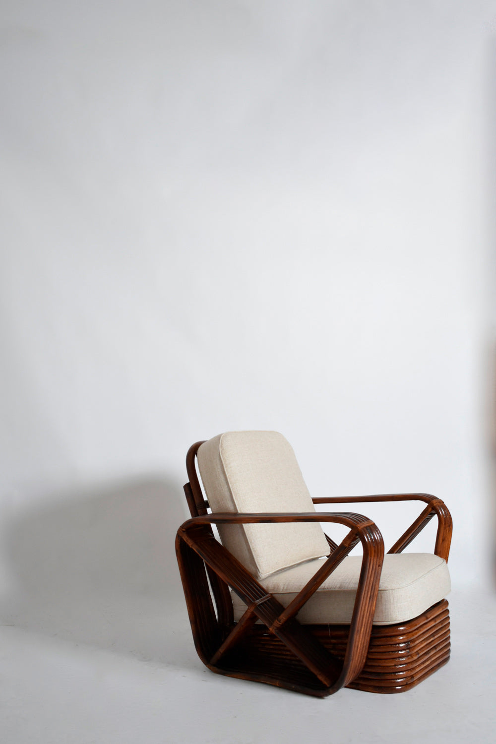 Rattan armchair, 1940s.