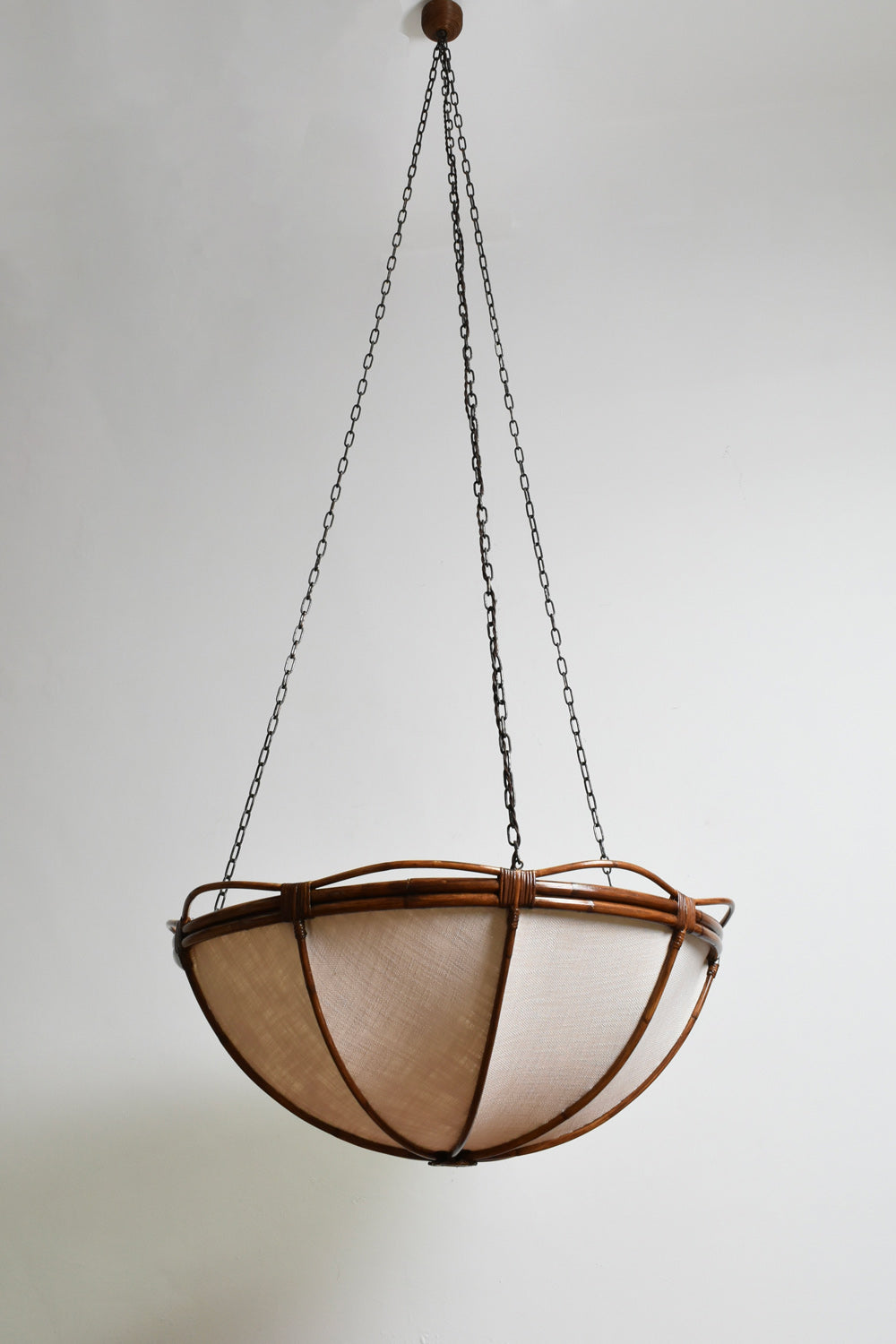 "Caprarola" 90cm rattan and fabric pendant lamp