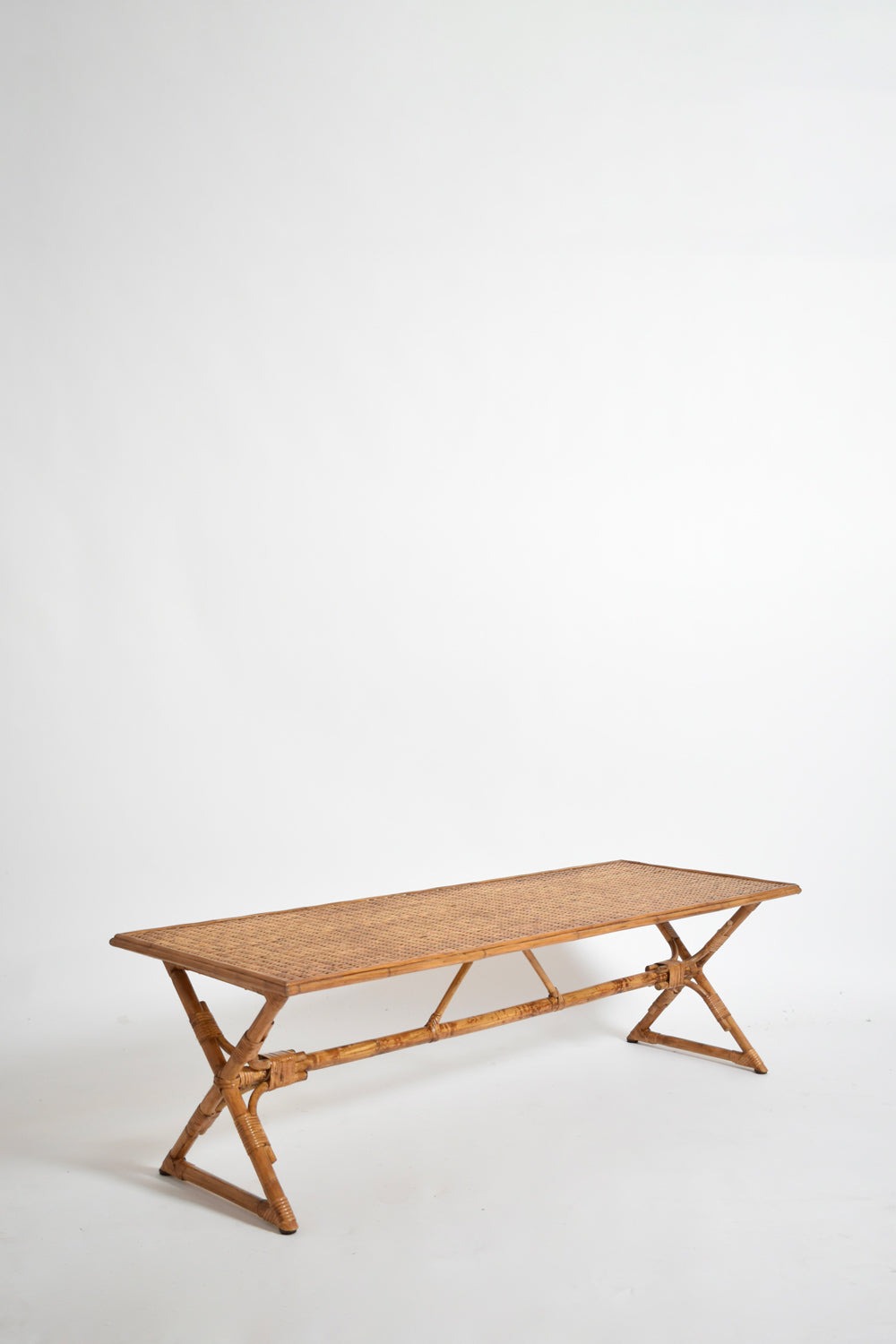 "Arrabida" 140cm dark rattan coffee table, Barracuda Edition.