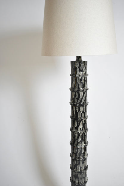 "Inle" grey and black ceramic floor lamp, Barracuda edition.