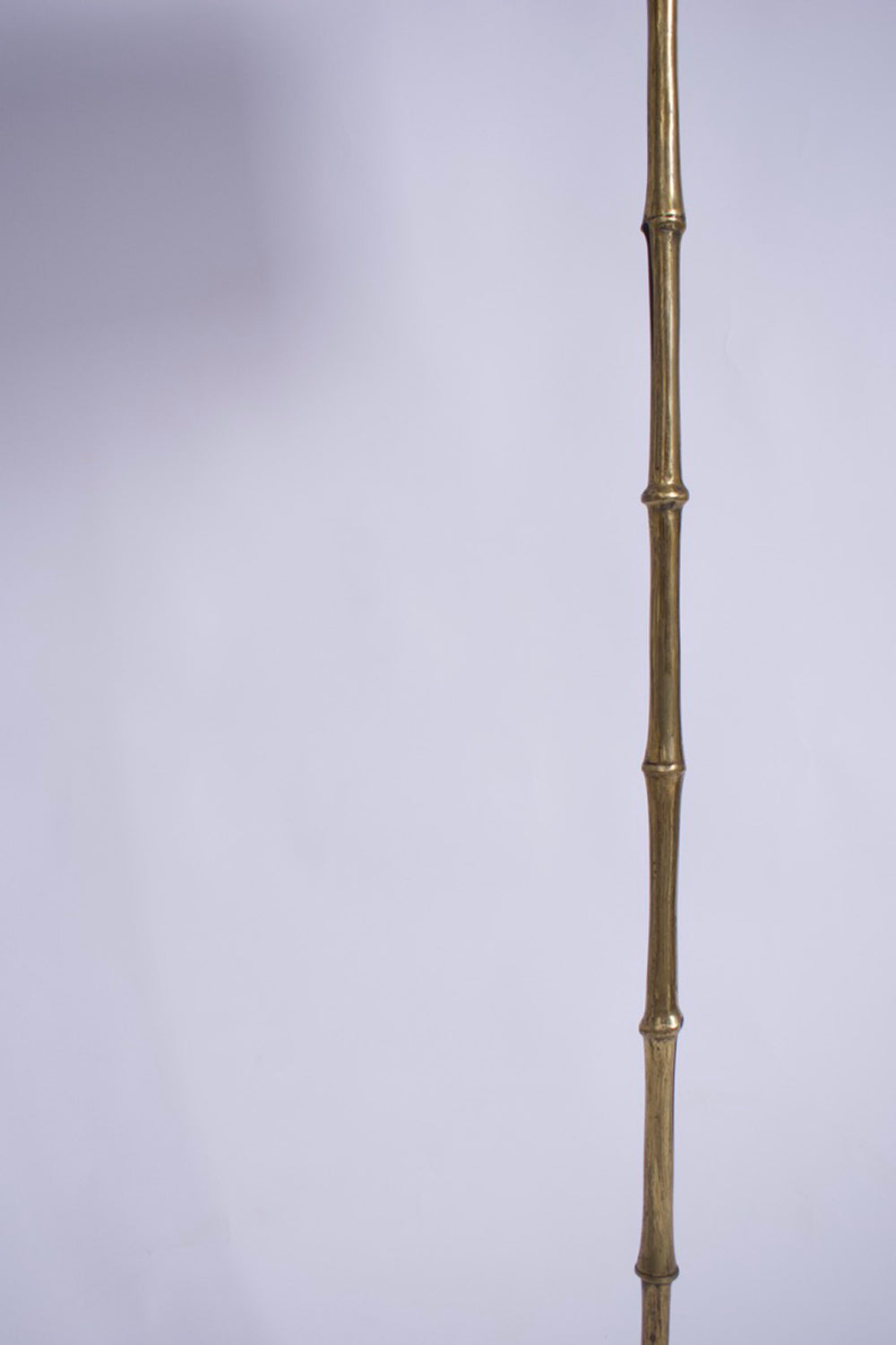 Jansen style tripod faux bamboo solid brass floor lamp, 1960s.