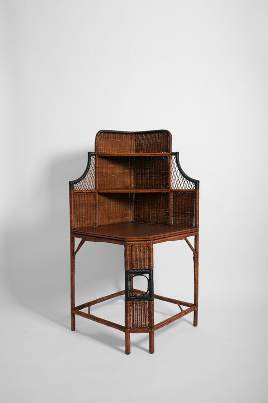 Wicker corner table, 1920s.