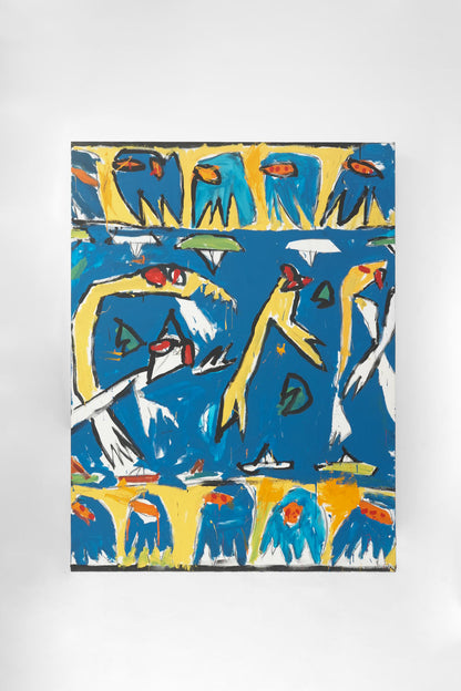 "Composition", set of four painted canvases, 1970s