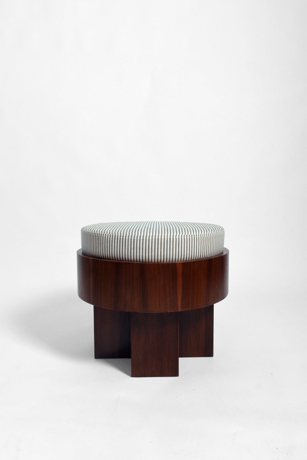 "Vitruvio" walnut stool, Quiet Studios.