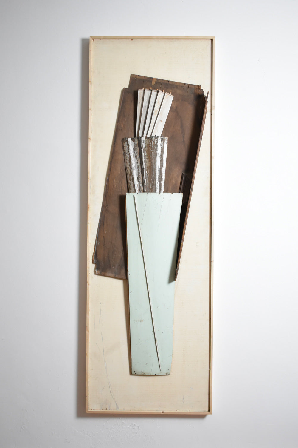 Assembled wood pieces painting sculpture, 1970s.