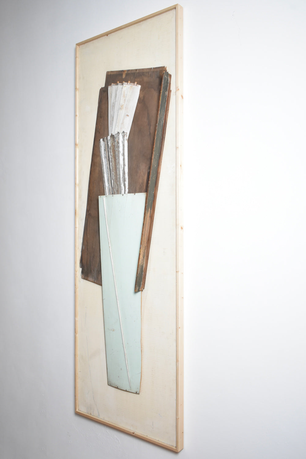 Assembled wood pieces painting sculpture, 1970s.