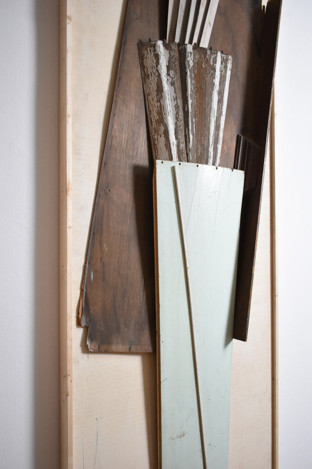 Assembled wood pieces painting sculpture, 1970s.