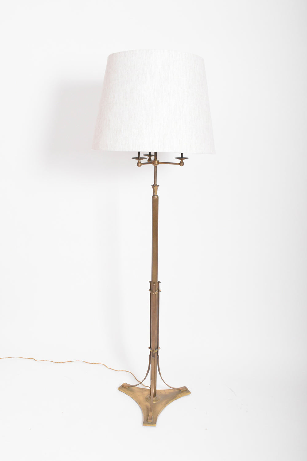 Tripod brass floor lamp, 1960s.