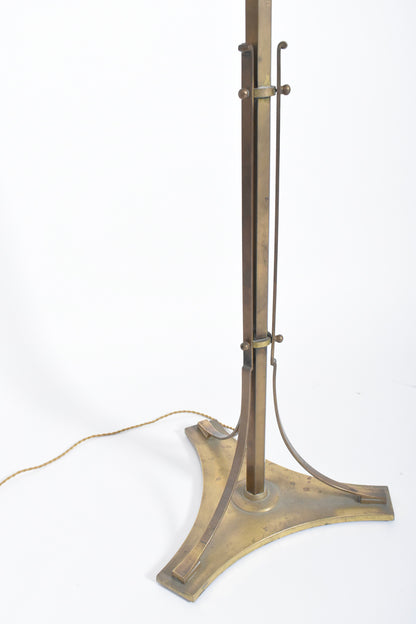 Tripod brass floor lamp, 1960s.