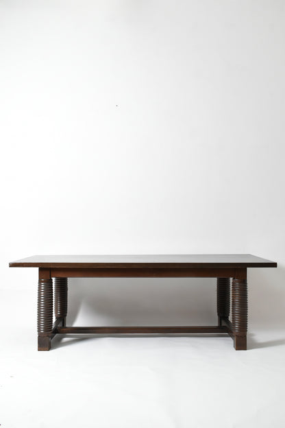 Dudouyt style oak dining table, 1940s.