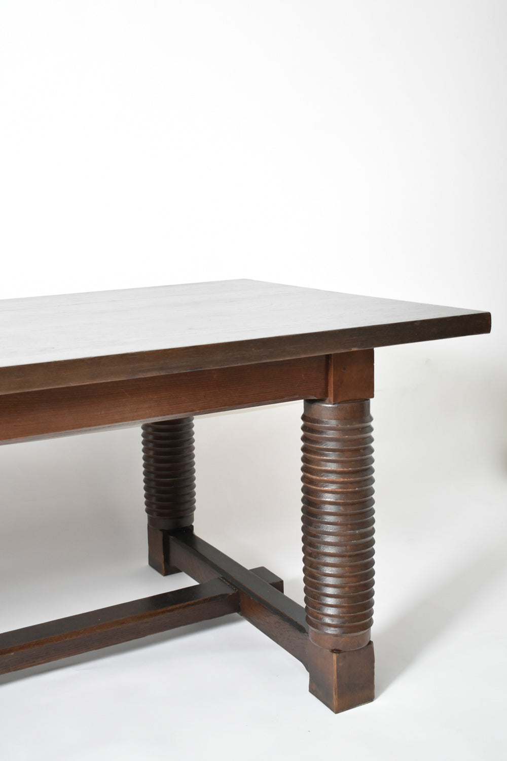 Dudouyt style oak dining table, 1940s.