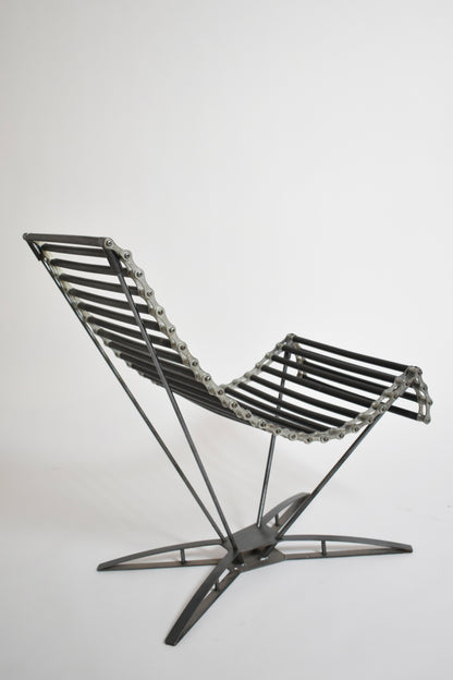 "Rocking Chaine" lounge chair and footrest by J-M Mouligne, 1990s.