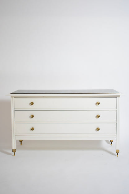 Carlo de Carli white lacquered chest of drawers, 1960s.