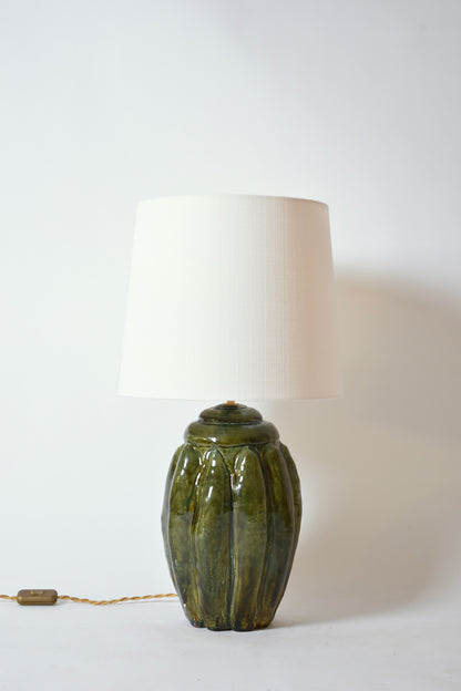 Green oblong ceramic lamp Helder, 2025