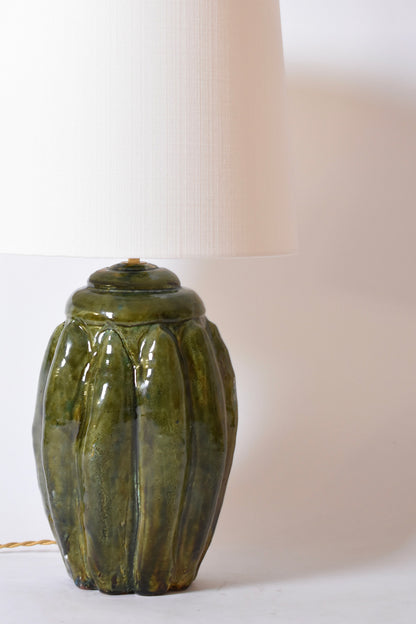 Green oblong ceramic lamp Helder, 2025