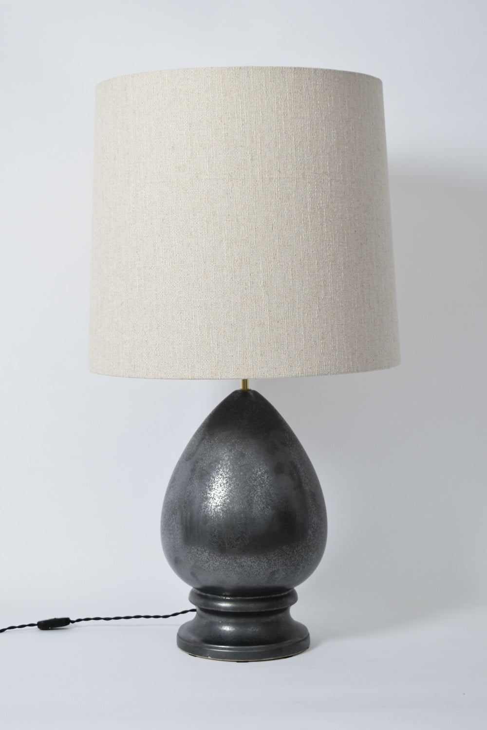 Black egg ceramic lamp, 1960s.