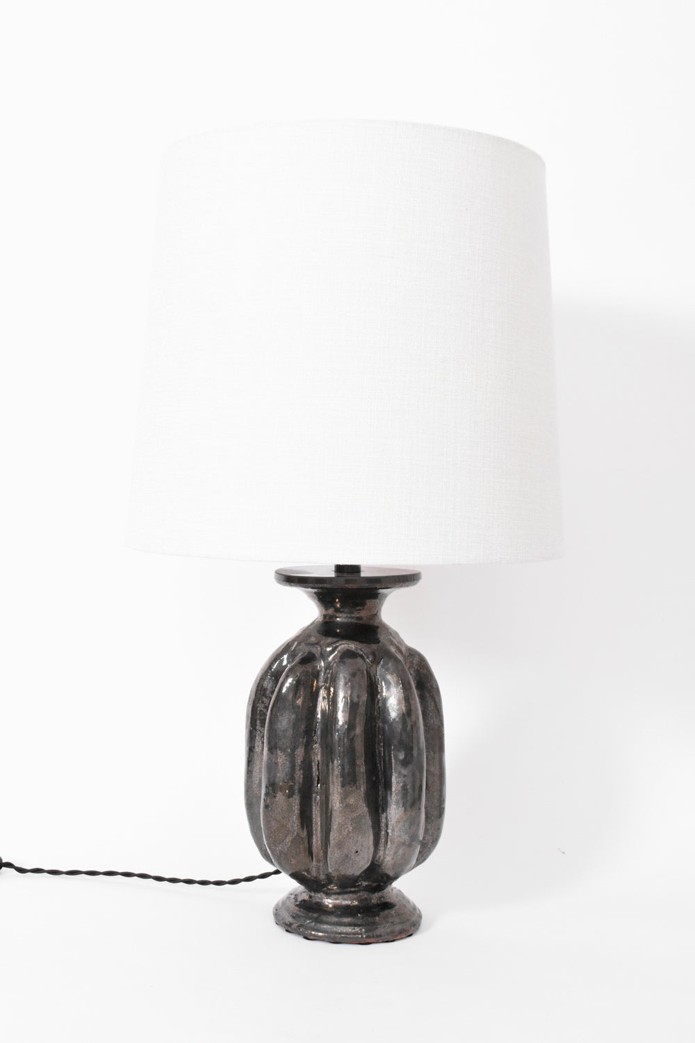 "Villandry" 33cm anthracite ceramic lamp, Barracuda Edition.