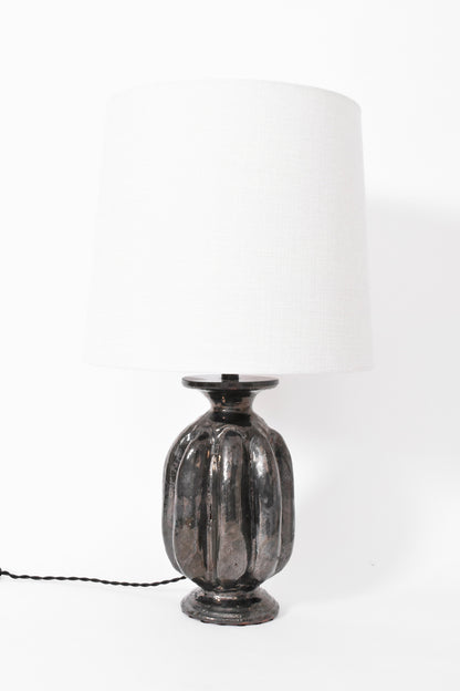 "Villandry" 33cm anthracite ceramic lamp, Barracuda Edition.