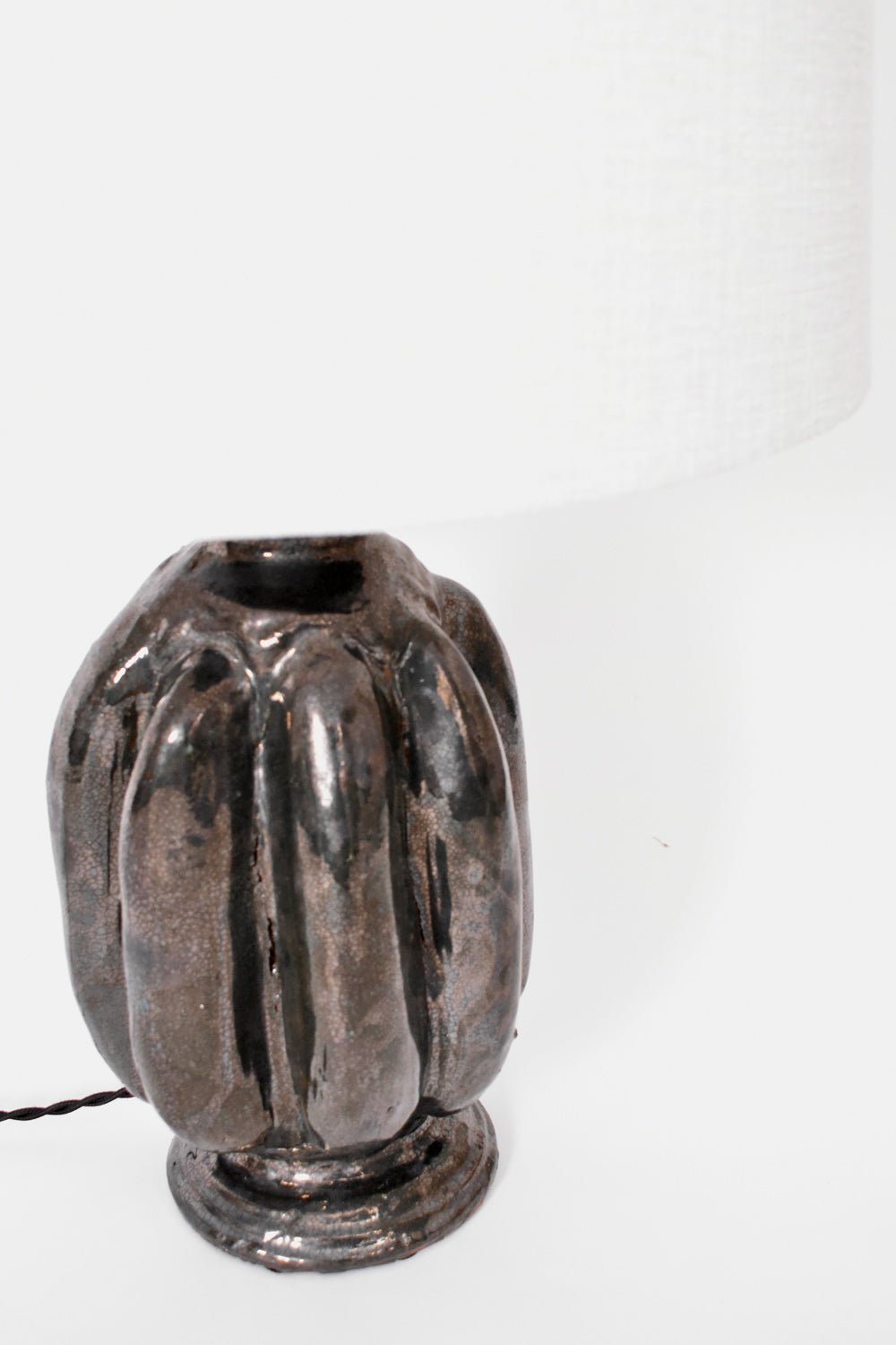 "Villandry" 33cm anthracite ceramic lamp, Barracuda Edition.