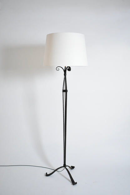 Scrollwork wrought iron floor lamp. 1930s.