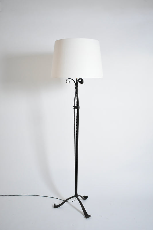 Scrollwork wrought iron floor lamp. 1930s.