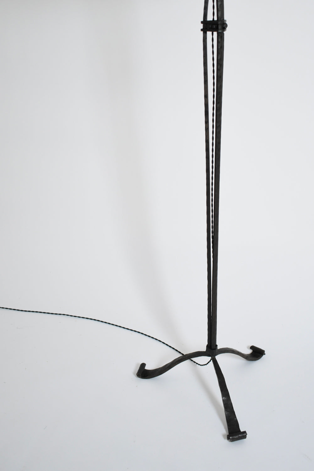 Scrollwork wrought iron floor lamp. 1930s.