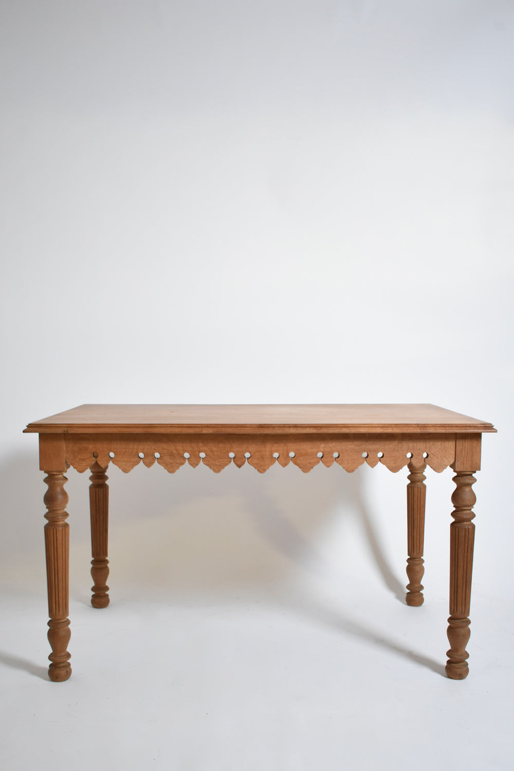 Turned oak rustic console table, XIXth c.