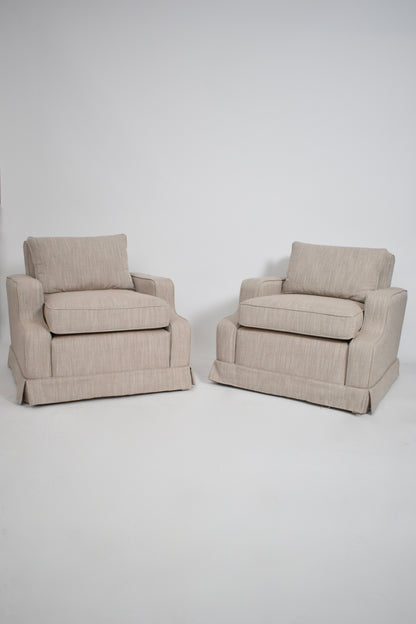 Pair of beige armchairs, 1960s.