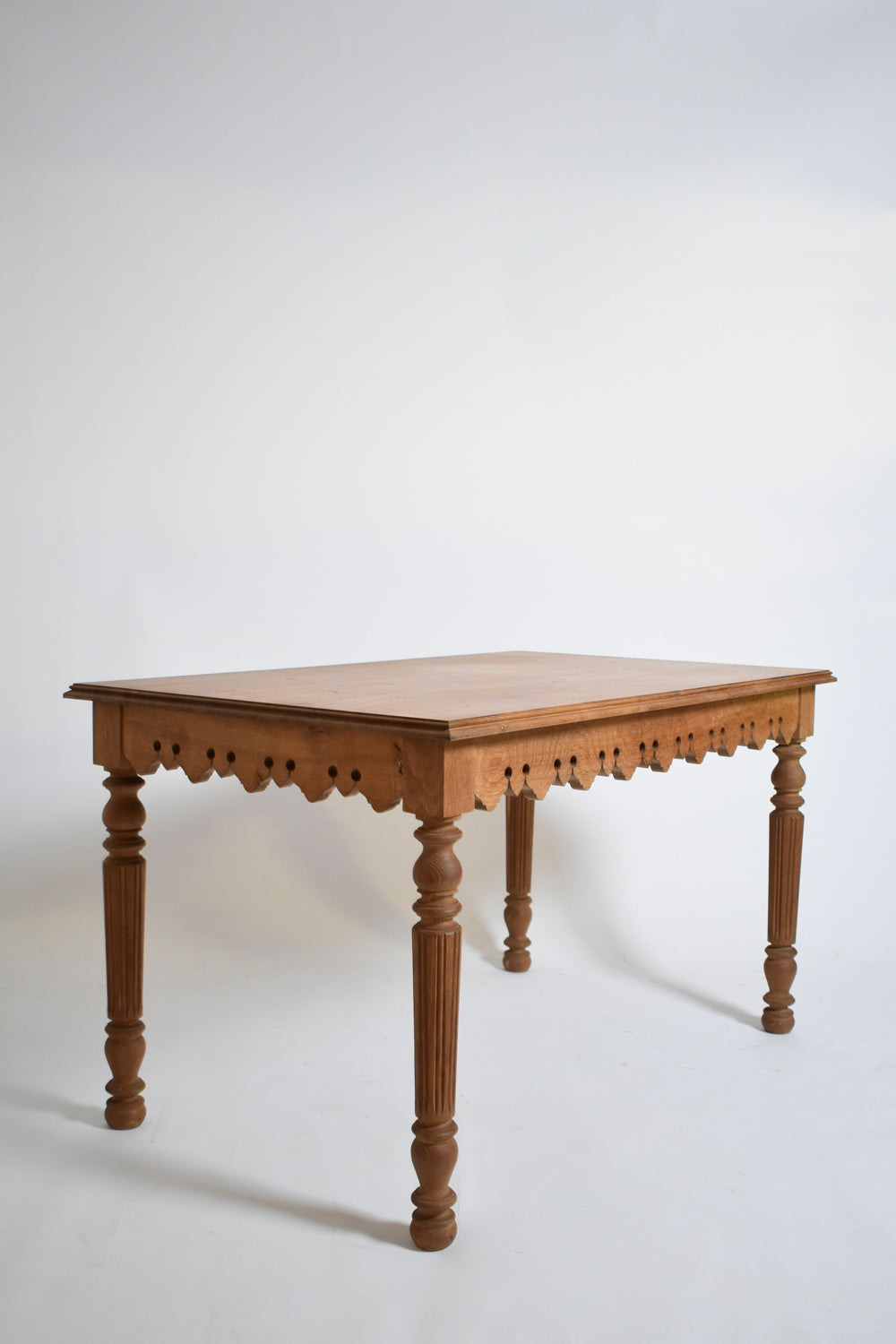 Turned oak rustic console table, XIXth c.