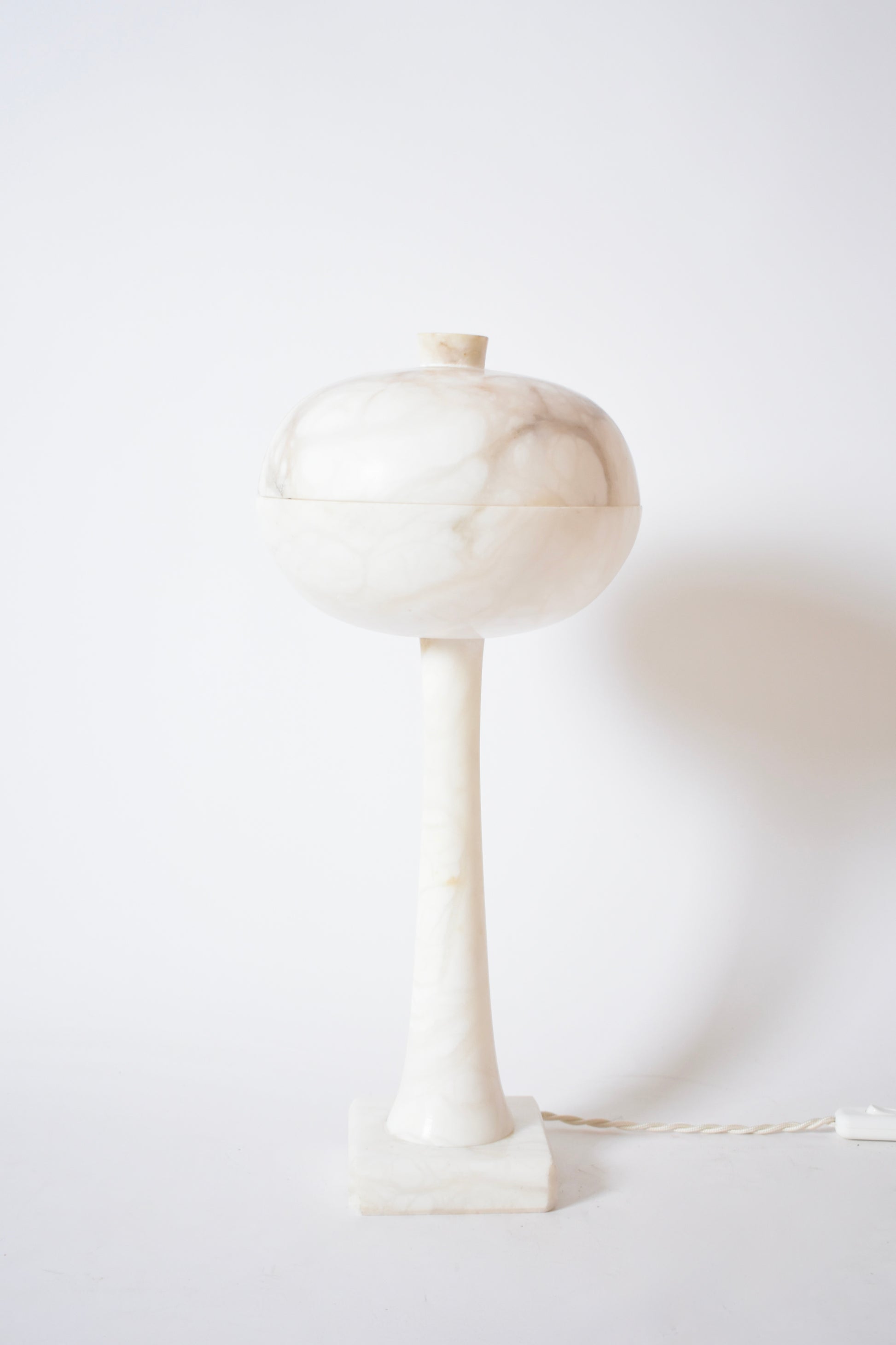 Alabaster space age mushroom lamp, 1970s.