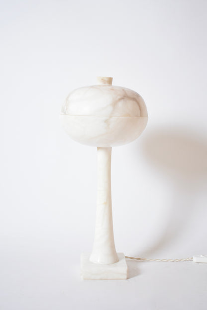 Alabaster space age mushroom lamp, 1970s.