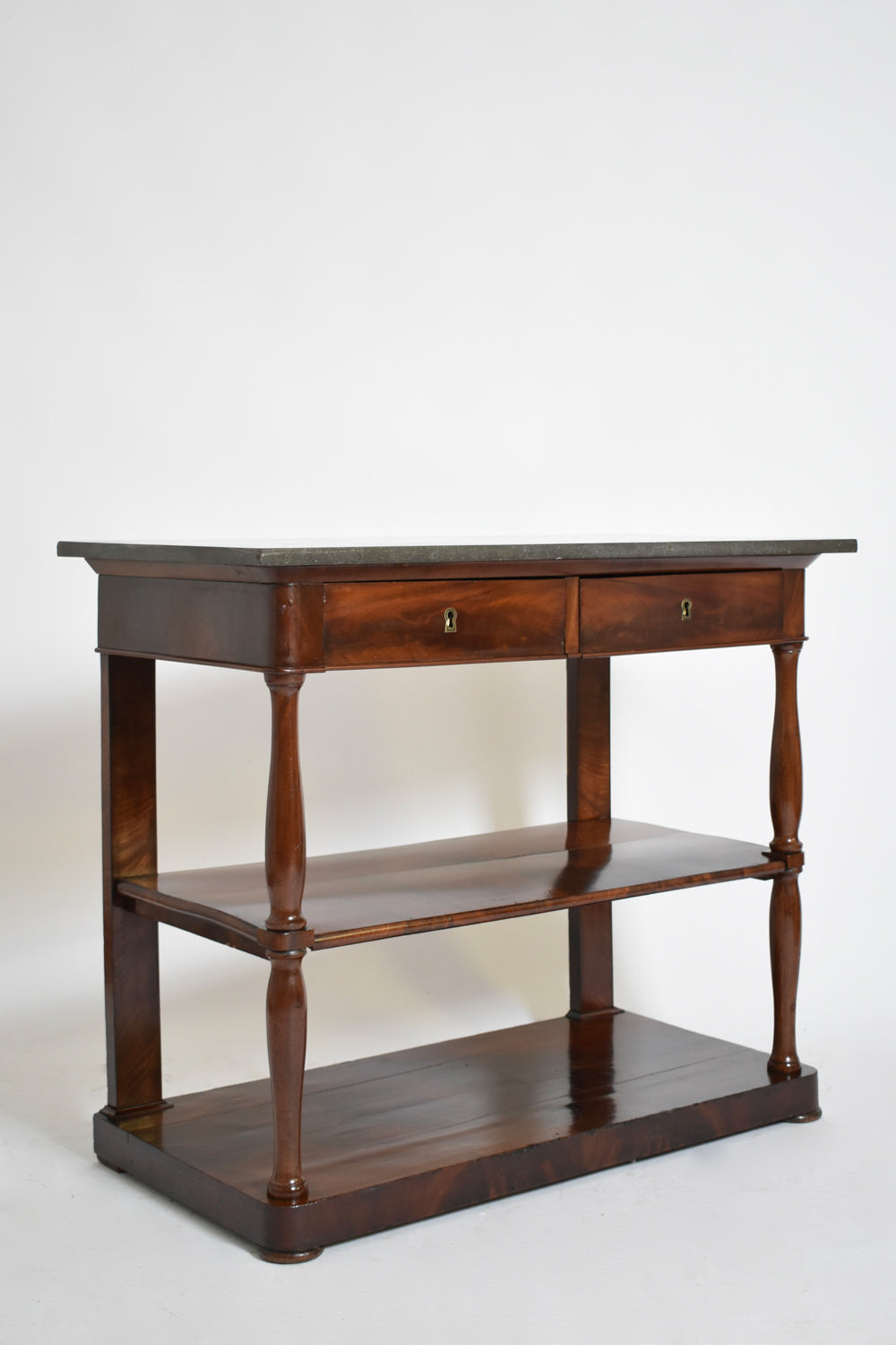Mahogany and black marble console, 19th c.