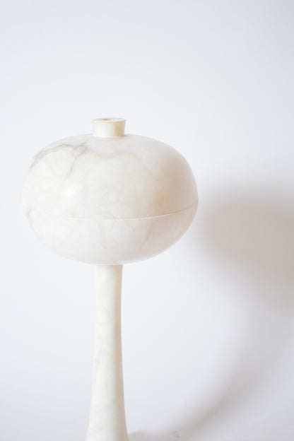 Alabaster space age mushroom lamp, 1970s.