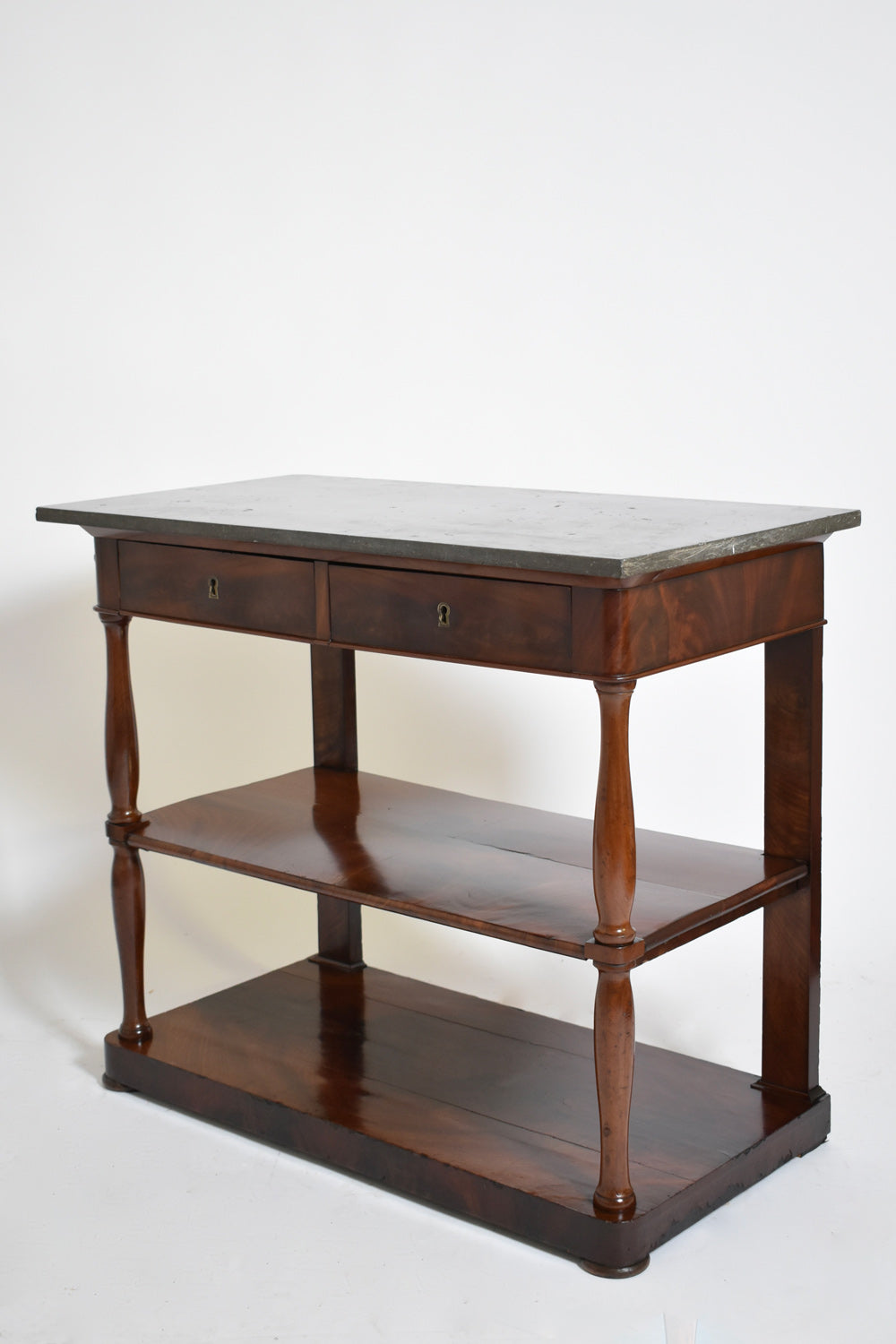 Mahogany and black marble console, 19th c.